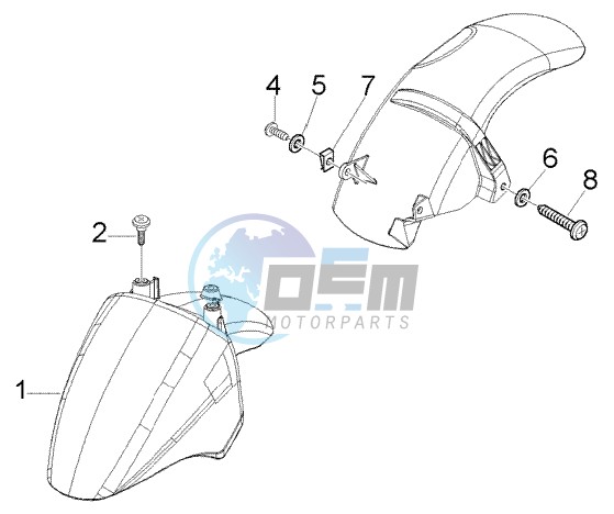 Front and rear mudguard