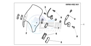 CB600F HORNET drawing METER VISOR