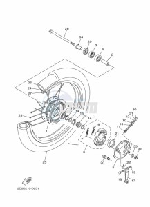 YB125 (2CSA) drawing FRONT WHEEL