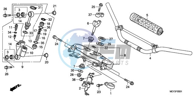 HANDLE PIPE/TOP BRIDGE (CRF450X8,9)