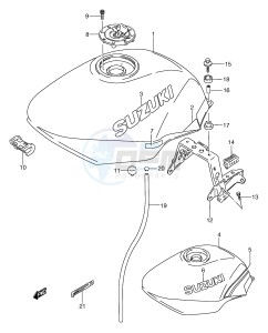 GSX750F (E2) drawing FUEL TANK (MODEL K L)