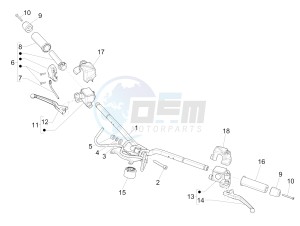 GTV 300 4T 4V ie Touring (USA) USA drawing Handlebars - Master cil