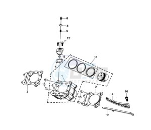 QUAD LANDER 300S drawing CYLINDER MET PISTON / CYLINDER GASKETS TOP AND BOTTOM