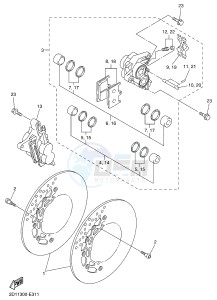 FZ1-N FZ1 (NAKED) 1000 (1EC4 1EC5 1EC6) drawing FRONT BRAKE CALIPER