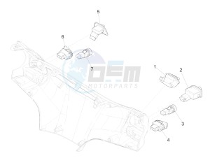 Liberty 150 iGet 4T 3V ie ABS (APAC) drawing Selectors - Switches - Buttons