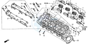 CB600F2 CB600S drawing CYLINDER HEAD