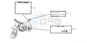 CRF450R drawing CAUTION LABEL