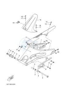 MT125A MT-125 ABS (5D7M) drawing REAR ARM