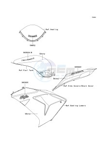 ZX 1000 D [NINJA ZX-10R] (D6F-D7FA) D6F drawing DECALS-- EBONY- --- D6F- -