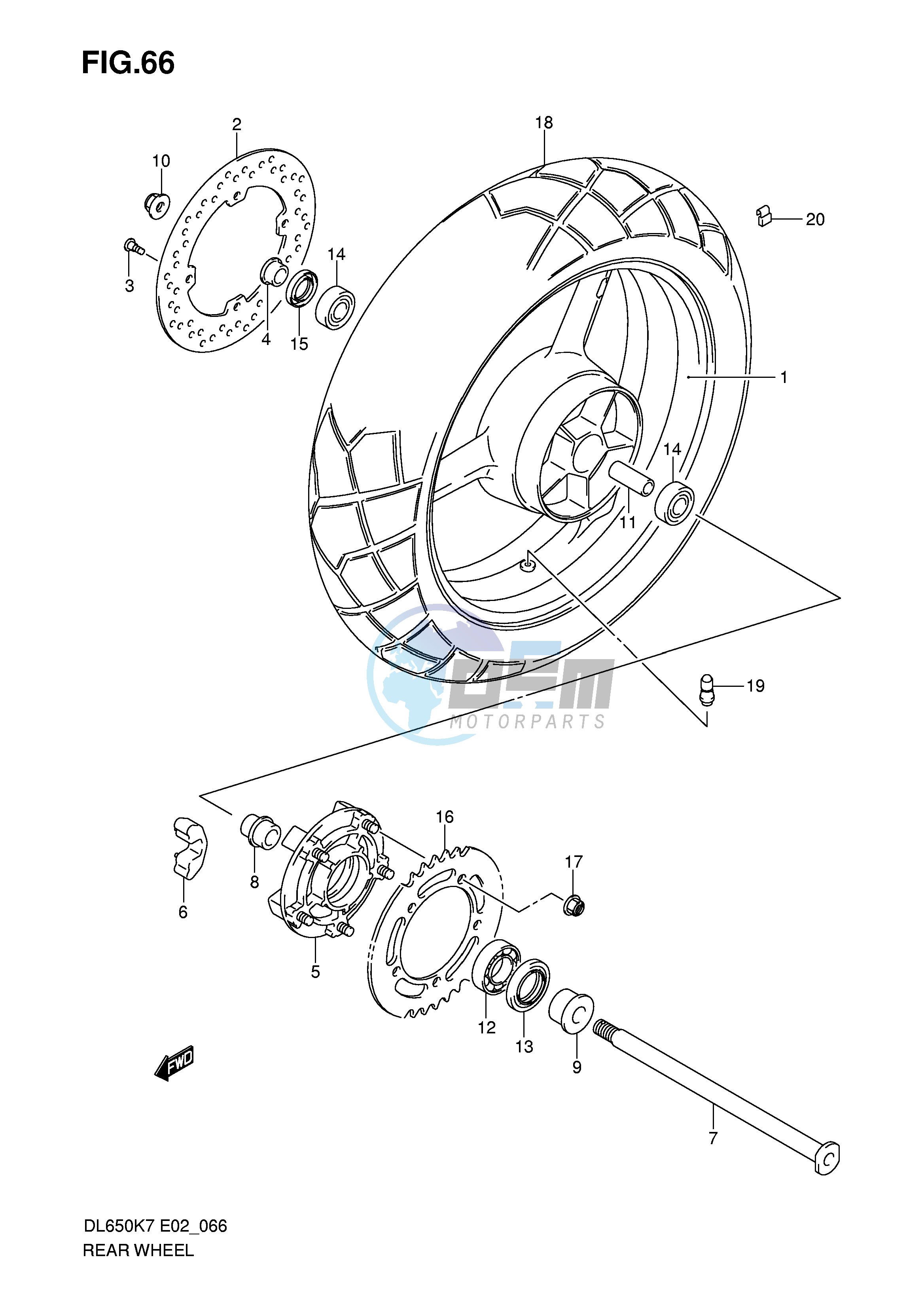 REAR WHEEL (DL650K7 K8 K9 L0 UEL0)