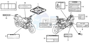 CB900F HORNET 900 drawing CAUTION LABEL