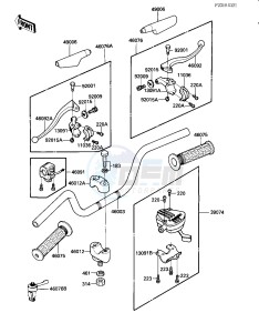 KLT 200 C [KLT200] (C2) | DIFFIRENTIAL AXLE [KLT200] drawing HANDLEBAR -- 84 KLT200-C2- -