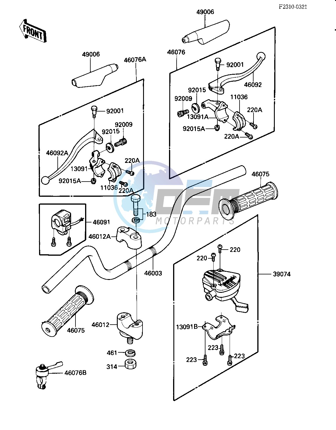 HANDLEBAR -- 84 KLT200-C2- -