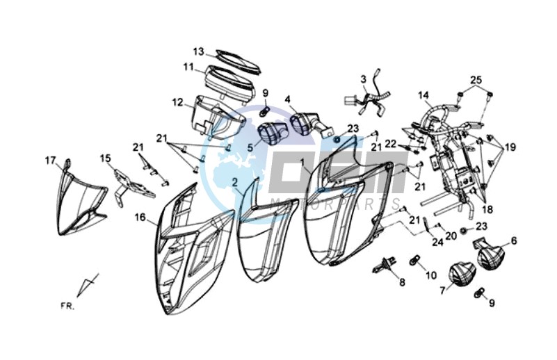 DASHBOARD / HEAD LIGHT / INDICATORS / COWLING