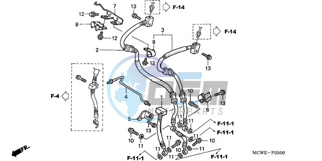 FRONT BRAKE HOSE (VFR800)