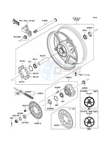 NINJA ZX-6R ZX600R9F FR GB XX (EU ME A(FRICA) drawing Rear Hub