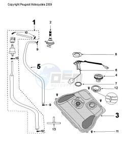 TWEET 50 V drawing TANK AND FUEL PUMP