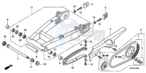 CB1300A9 BR / ABS MME - (BR / ABS MME) drawing SWINGARM/CHAIN CASE