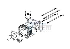 ORBIT II 50 25KMH (L8) NL drawing CYLINDER / TOP GASKET / LOWER GASKET