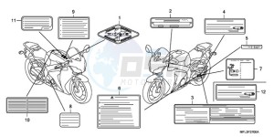 CBR1000RA9 UK - (E / ABS MKH MME REP) drawing CAUTION LABEL (1)