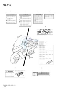 AN400 (E03) Burgman drawing LABEL (AN400AL1 E33)