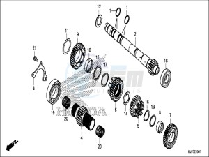 CRF1000DH 2ED - (2ED) drawing TRANSMISSION (MAINSHAFT) (CRF1000D)