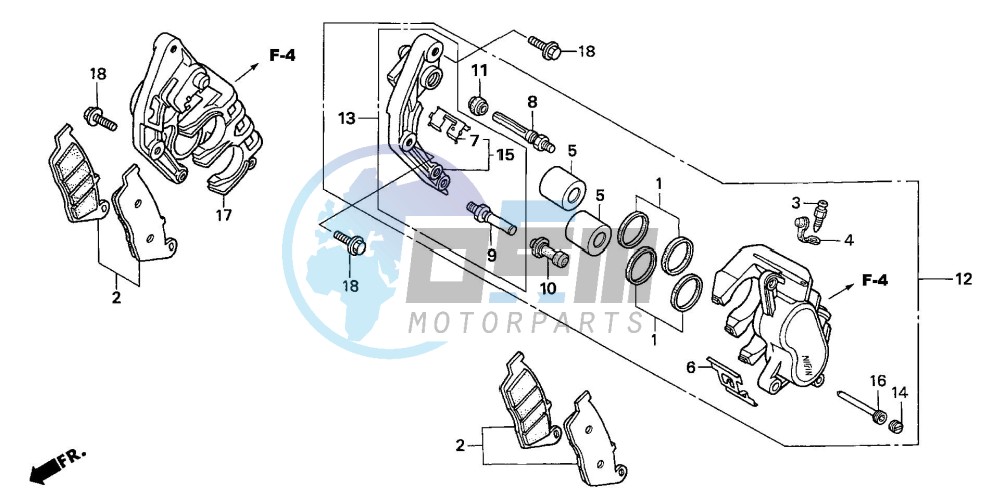 FRONT BRAKE CALIPER (CBF1000)