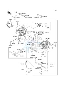 KVF 650 E [BRUTE FORCE 650 4X4 HARDWOODS GREEN HD] (E1) E1 drawing CARBURETOR