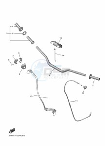 YZ450F (BHR2) drawing STEERING HANDLE & CABLE