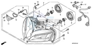 CBR125RWA Europe Direct - (ED / BLA) drawing HEADLIGHT (CBR125RW7/RW9/RWA)