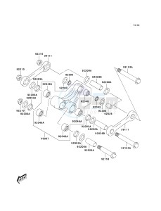 KLX 400 A [KLX400SR KLX400R] (A1-A2 A2 CAN ONLY) [KLX400SR KLX400R] drawing REAR SUSPENSION