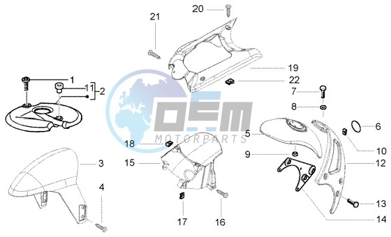 Front and rear mudguard