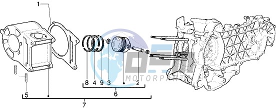 Cylinder-piston-wrist pin assy