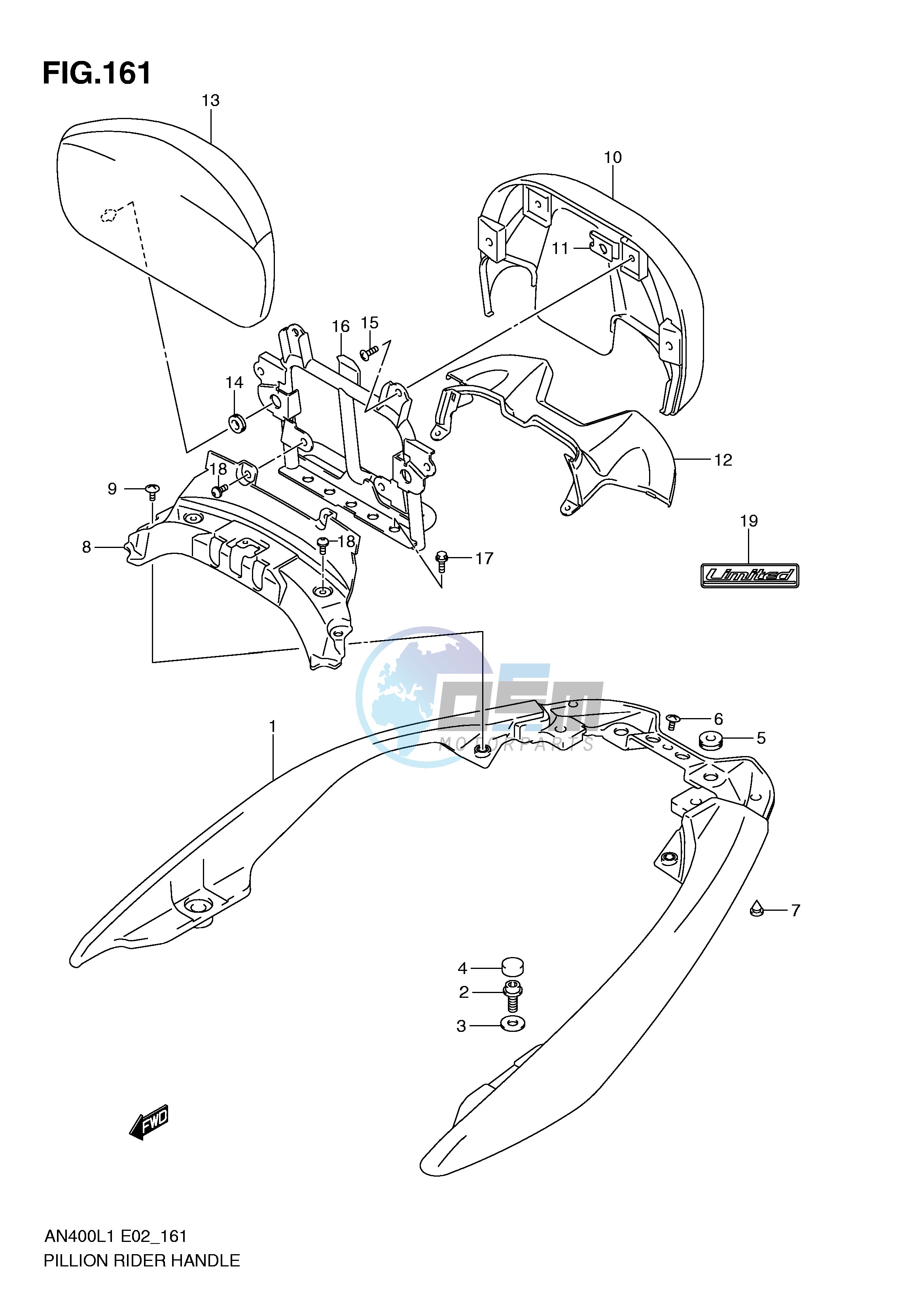 PILLION RIDER HANDLE (AN400ZAL1 E19)