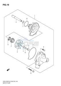 GSX1250FA (E28-E33) drawing WATER PUMP