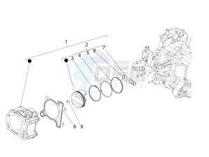 BEVERLY 350 ST 4T 4V ie E4 ABS (NAFTA) drawing Cylinder-piston-wrist pin unit