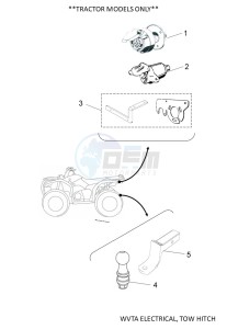 YFM450FWBD KODIAK 450 EPS (BEY3) drawing WVTA ELECTRICAL, TOW HITCH