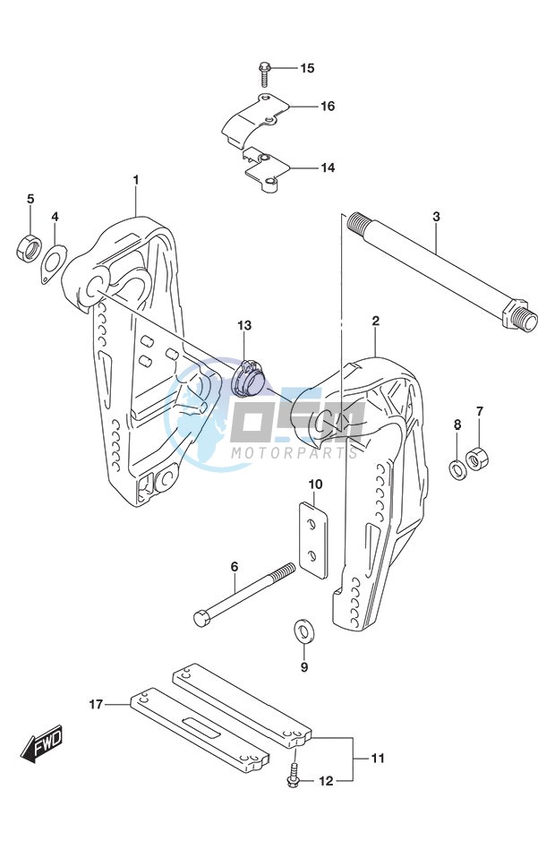 Clamp Bracket SS Model w/Transom (L)