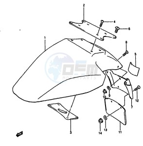 GSX-R1100 (K-L) drawing FRONT FENDER (MODEL K)