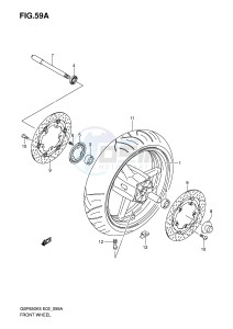 GSF650 (E2) Bandit drawing FRONT WHEEL (GSF650AK5 UAK5 SAK5 SUAK5 AK6 UAK6 SAK6 SUAK6)