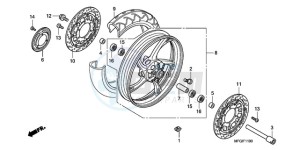 CB600FAA France - (F / ABS CMF) drawing FRONT WHEEL