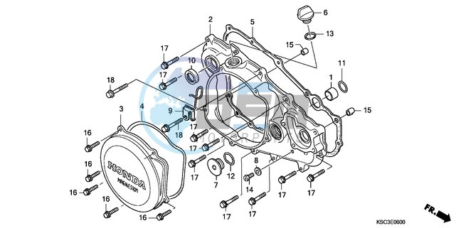 R. CRANKCASE COVER