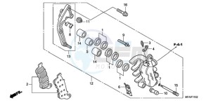 CBF1000T9 UK - (E / ABS MKH) drawing L. FRONT BRAKE CALIPER (CBF1000A/T/S)