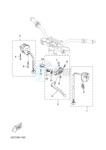 MT125 MT-125 (5D7L) drawing HANDLE SWITCH & LEVER