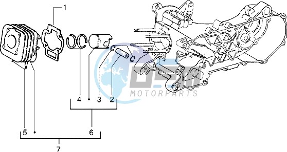 Cylinder-piston-wrist pin assy