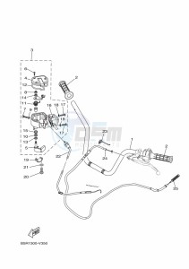 YFM450FWBD KODIAK 450 EPS (BEY3) drawing STEERING HANDLE & CABLE