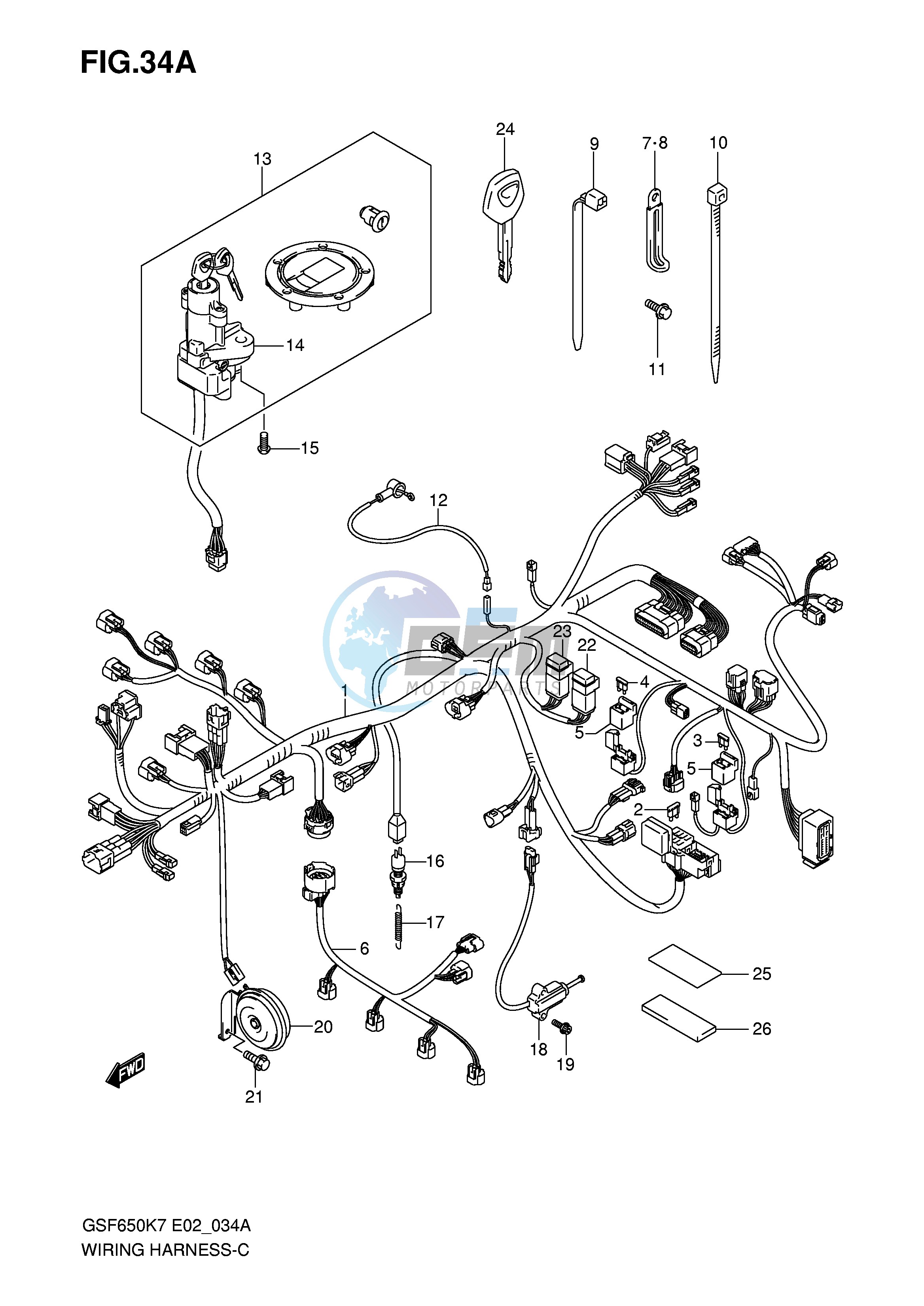 WIRING HARNESS (GSF650AK7 AK8 UAK7 UAK8)