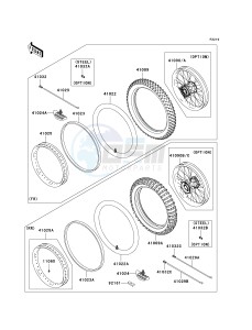 KLX 450 A [KLX450R] (A8F-A9F) A8F drawing WHEELS_TIRES