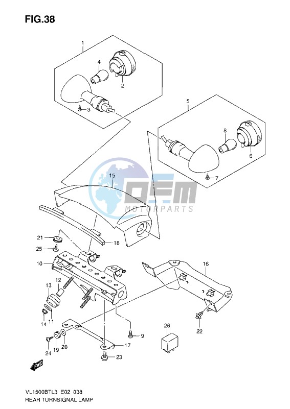 REAR TURN SIGNAL LAMP