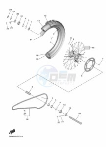 YZ450F (B2W2) drawing REAR WHEEL